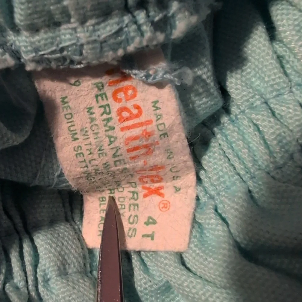 70s Vintage Light Blue High Waisted Elastic Healthtex Girls‎ Shorts Size 4
